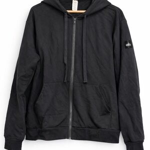 ALO Yoga Men's Zip-Up Black Sweater